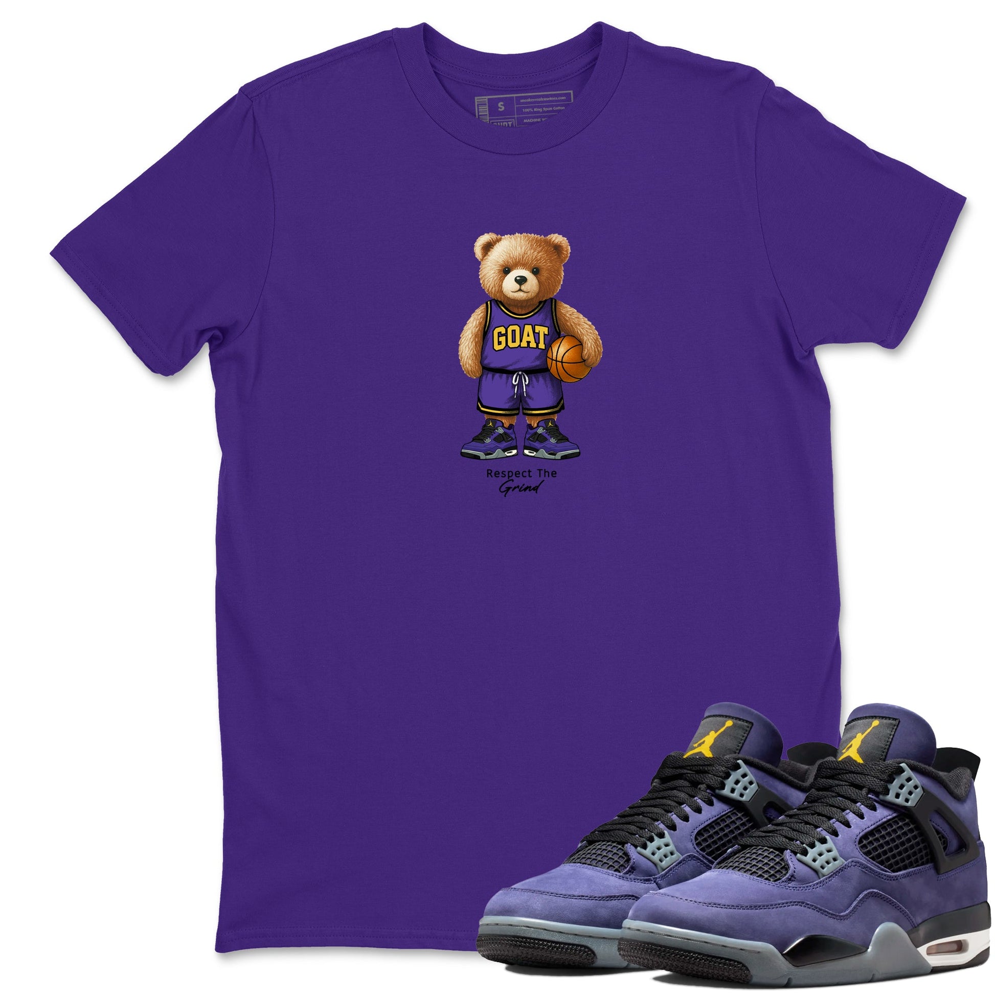 Best Sneakerfits graphic tee – Los Angeles Basketball Tees To Match Air Jordan 4 Lakeshow – GOAT Mode Tee Purple 1