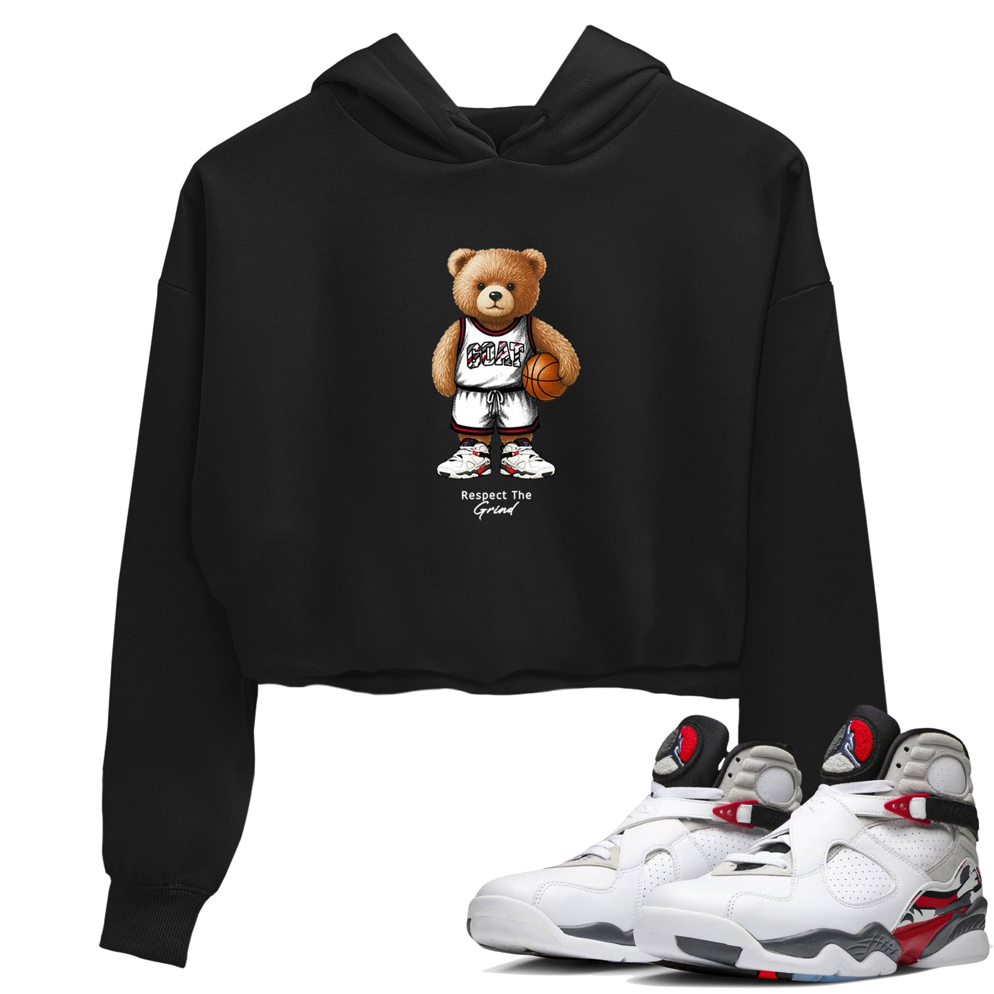 Sneaker match tees – Sneaker Tees To Match Air Jordan 8 Bunny Shoes Air Jordan 8 White and True Red – GOAT Mode Crop T-Shirt Black 1