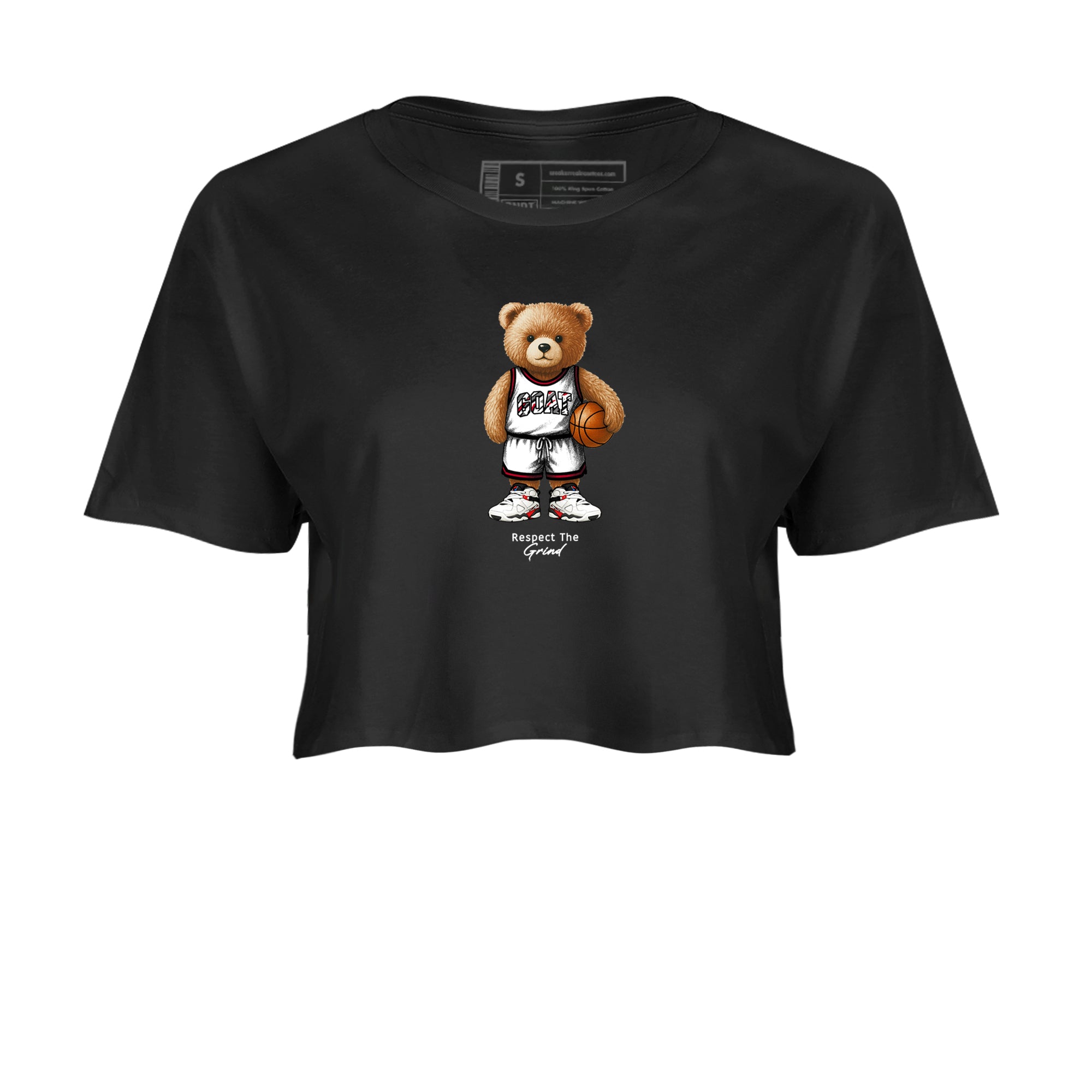 Sneaker match tees – Sneaker Tees To Match Air Jordan 8 Bunny Shoes Air Jordan 8 White and True Red – GOAT Mode Crop T-Shirt Black 2