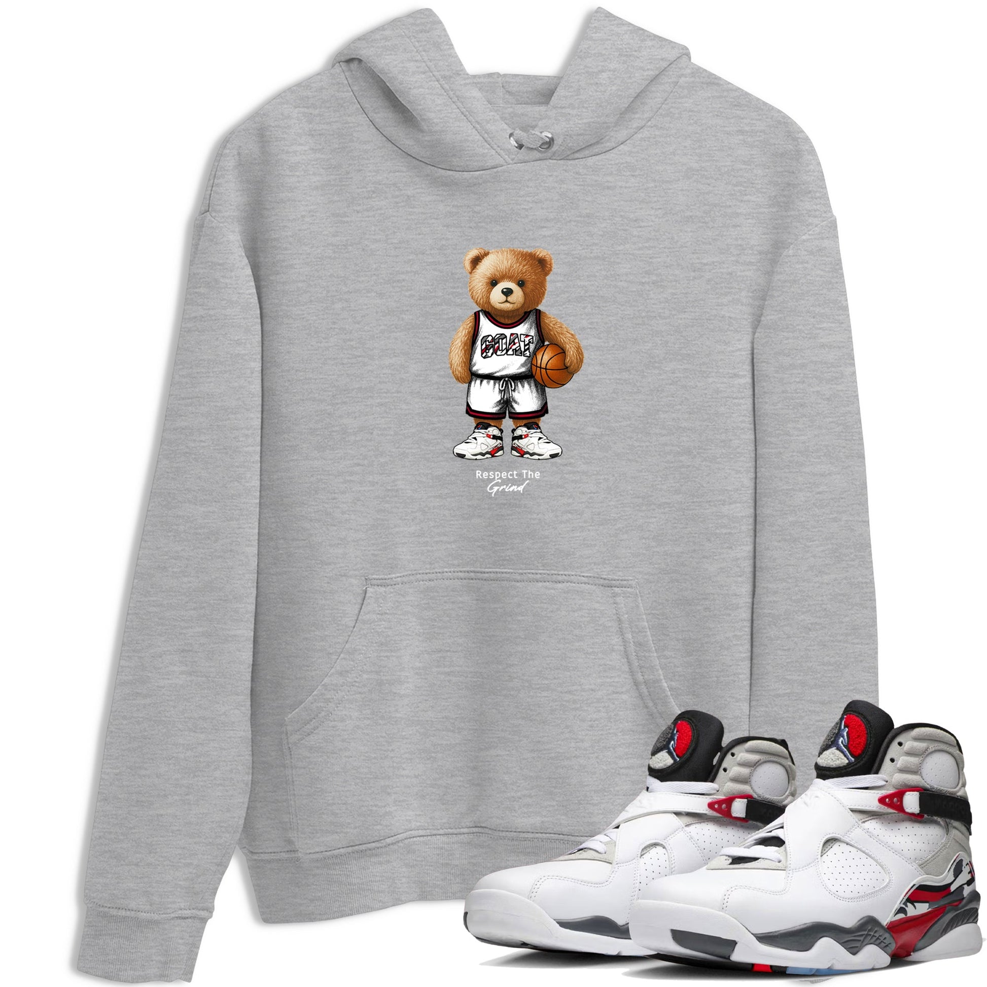 Sneaker match tees – Sneaker Tees To Match Air Jordan 8 Bunny Shoes Air Jordan 8 White and True Red – GOAT Mode Tee Heather Grey 1