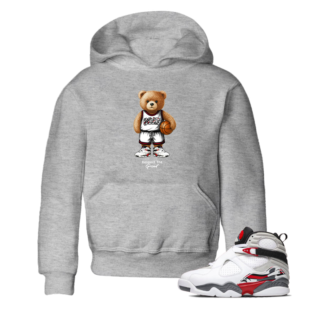 Sneaker match tees – Sneaker Tees To Match Air Jordan 8 Bunny Shoes Air Jordan 8 White and True Red – GOAT Mode Kids T-Shirt Heather Grey 1