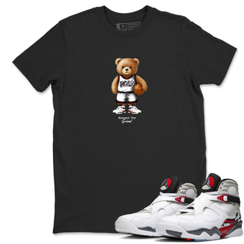 Sneaker match tees – Sneaker Tees To Match Air Jordan 8 Bunny Shoes Air Jordan 8 White and True Red – GOAT Mode Tee Black 1