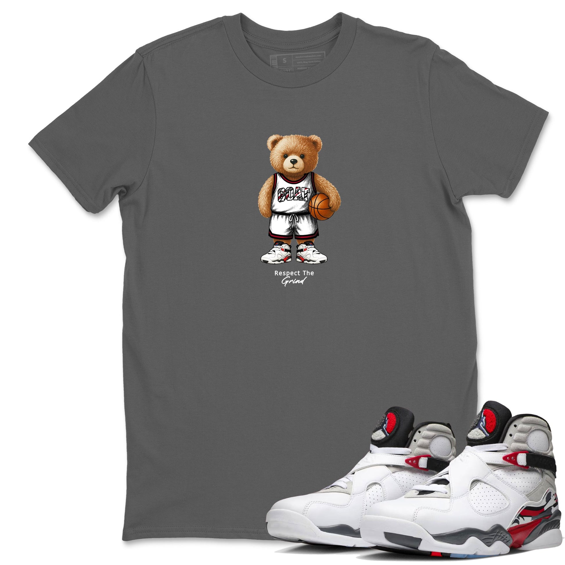 Sneaker match tees – Sneaker Tees To Match Air Jordan 8 Bunny Shoes Air Jordan 8 White and True Red – GOAT Mode Tee Cool Grey 1
