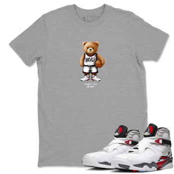 Sneaker match tees – Sneaker Tees To Match Air Jordan 8 Bunny Shoes Air Jordan 8 White and True Red – GOAT Mode Tee Heather Grey 1