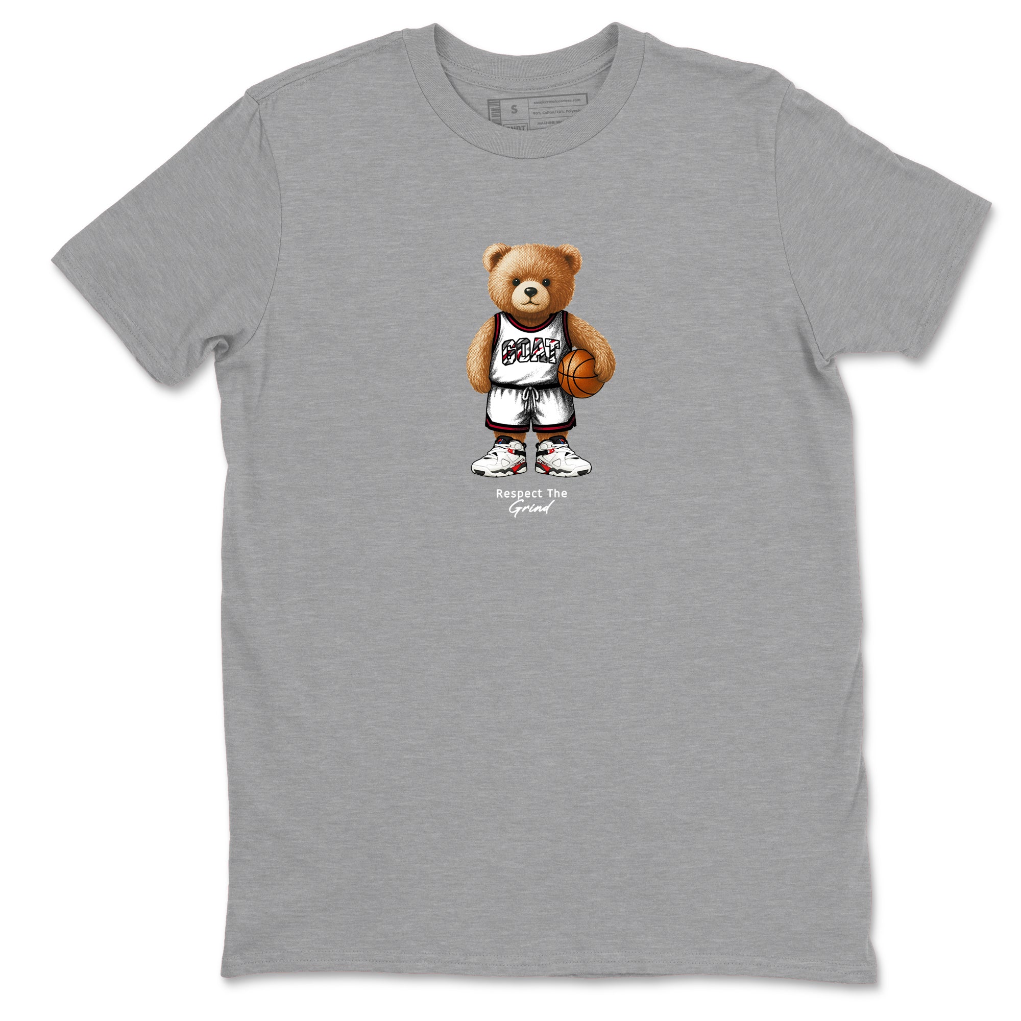 Sneaker match tees – Sneaker Tees To Match Air Jordan 8 Bunny Shoes Air Jordan 8 White and True Red – GOAT Mode Tee Heather Grey 2