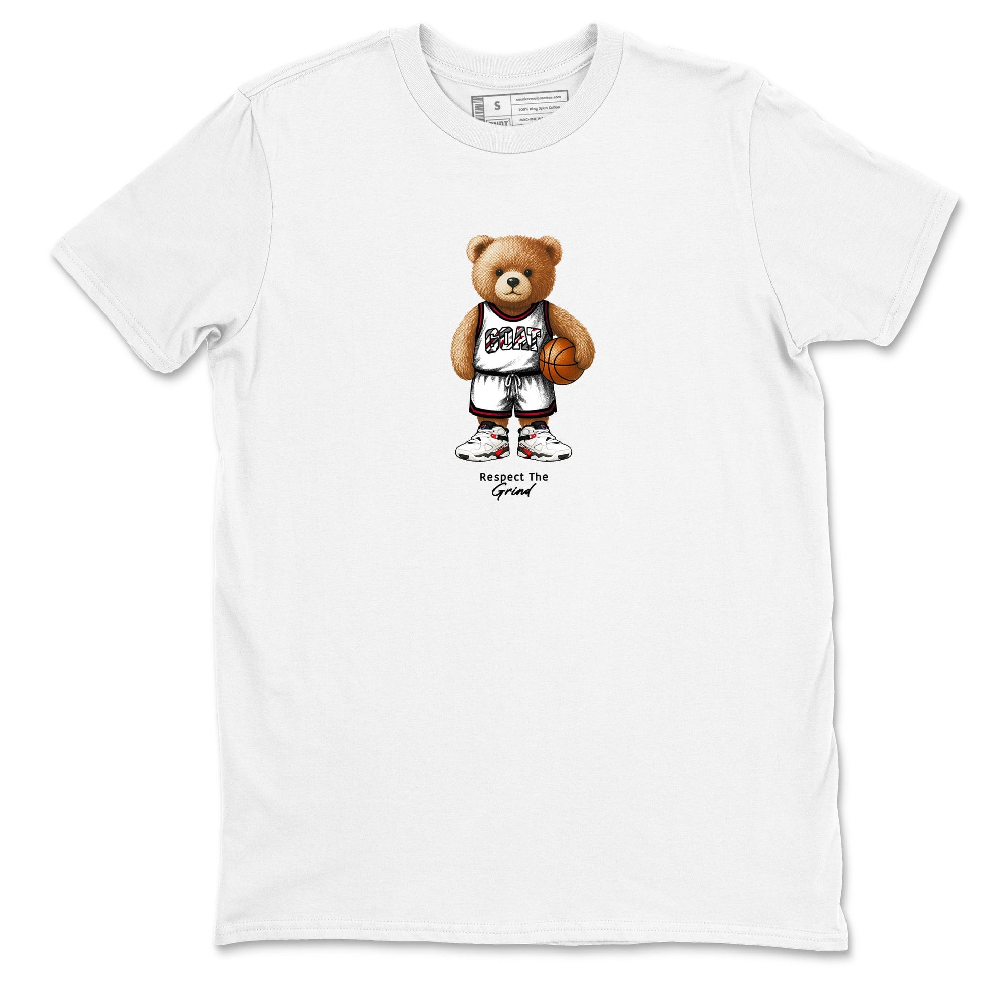 Sneaker match tees – Sneaker Tees To Match Air Jordan 8 Bunny Shoes Air Jordan 8 White and True Red – GOAT Mode Tee White 2