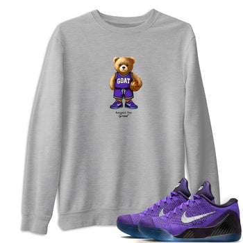 Basketball Graphic Tee – Sneaker Tees To Match KD 9 Hyper Grape – GOAT Mode Graphic Tee Heather Grey 1. Perfect for purple basketball sneaker releases and legacy-inspired colorways for 2025 hoopers.