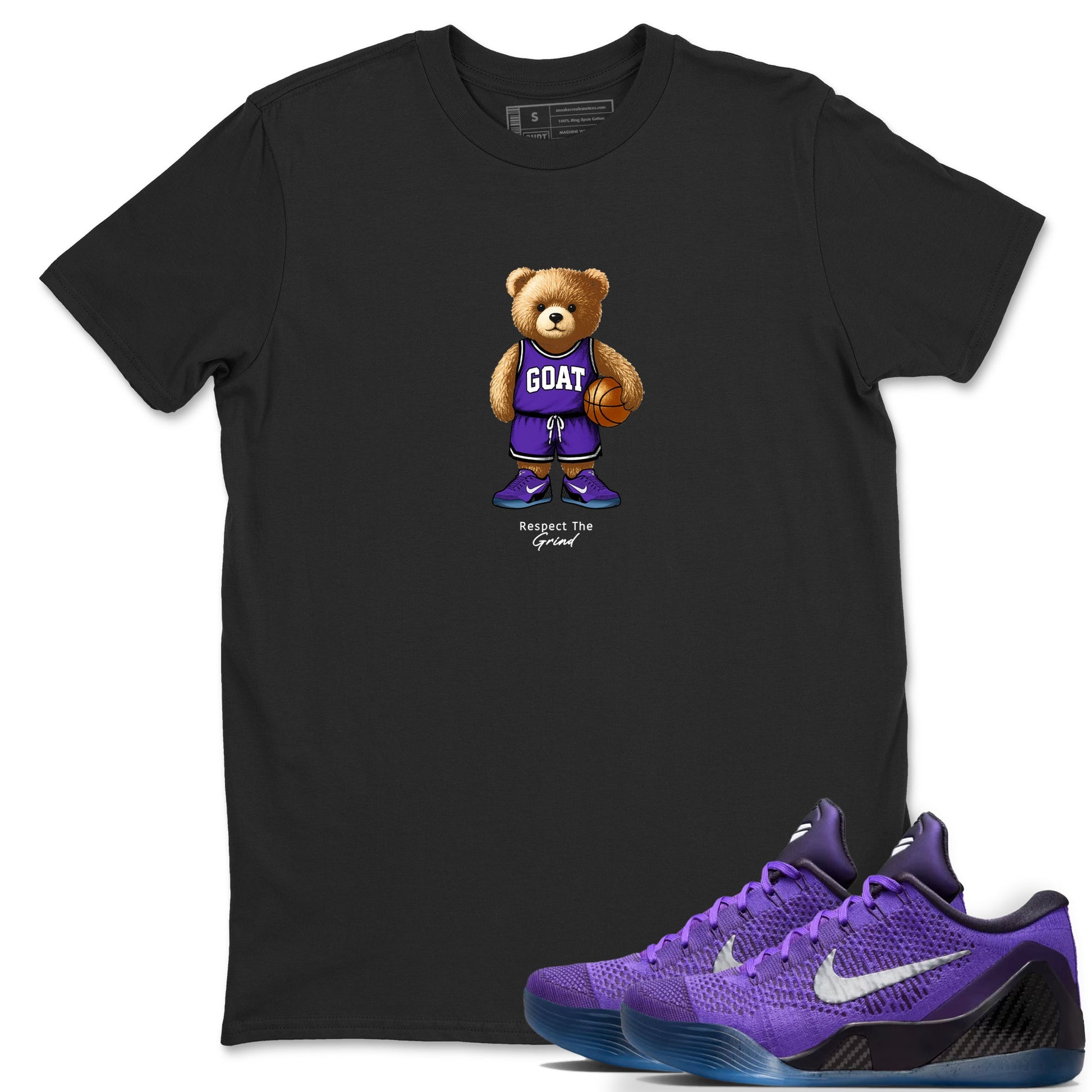 Basketball Graphic Tee – Sneaker Tees To Match KD 9 Hyper Grape – GOAT Mode Graphic Tee Black 1. Perfect for purple basketball sneaker releases and legacy-inspired colorways for 2025 hoopers.