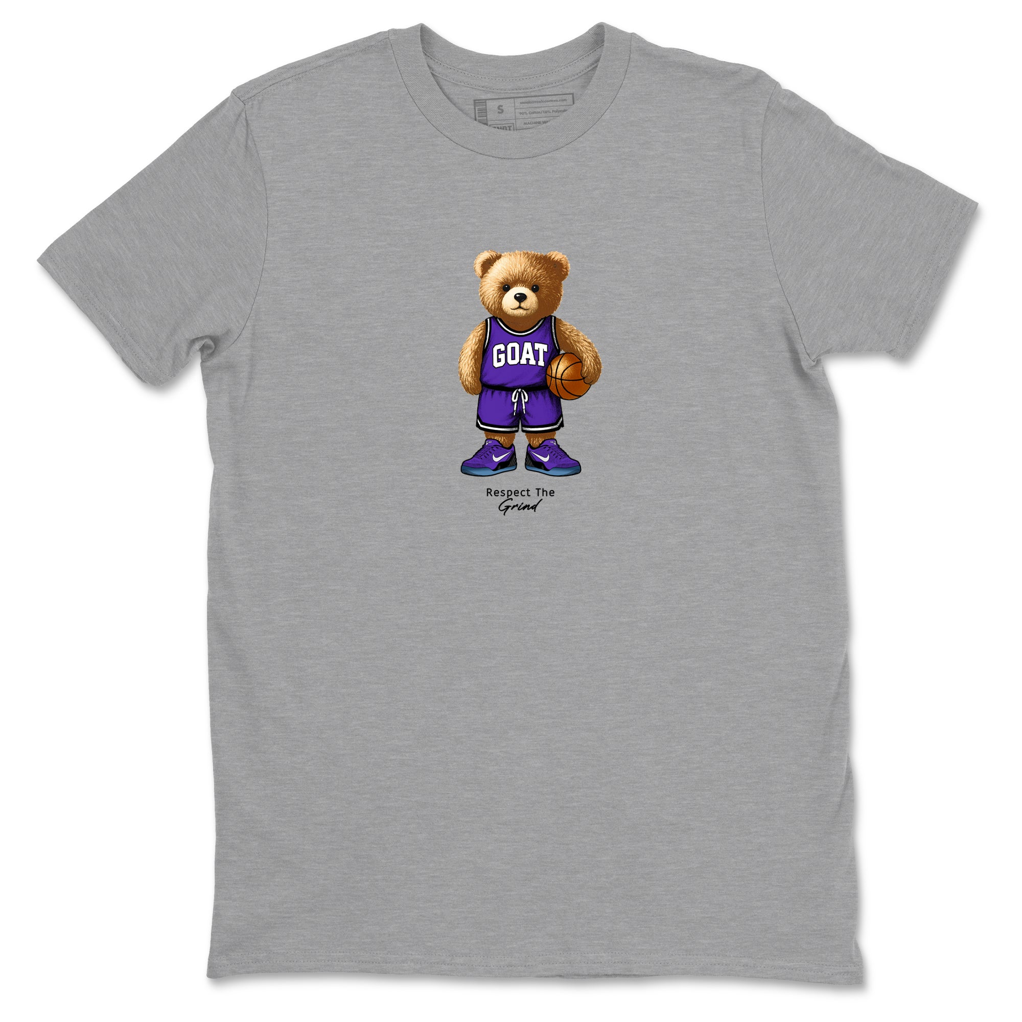 Basketball Graphic Tee – Sneaker Tees To Match KD 9 Hyper Grape – GOAT Mode Graphic Tee Heather Grey 2. Perfect for purple basketball sneaker releases and legacy-inspired colorways for 2025 hoopers.
