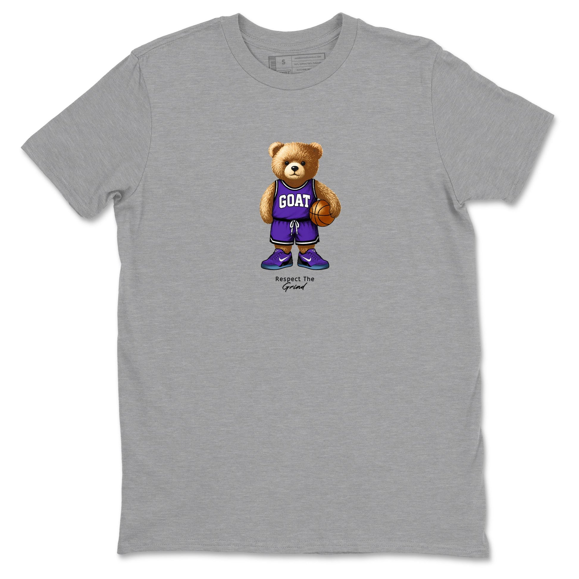 Basketball Graphic Tee – Sneaker Tees To Match KD 9 Hyper Grape – GOAT Mode Graphic Tee Heather Grey 2. Perfect for purple basketball sneaker releases and legacy-inspired colorways for 2025 hoopers.