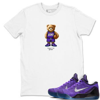 Basketball Graphic Tee – Sneaker Tees To Match KD 9 Hyper Grape – GOAT Mode Graphic Tee White 1. Perfect for purple basketball sneaker releases and legacy-inspired colorways for 2025 hoopers.