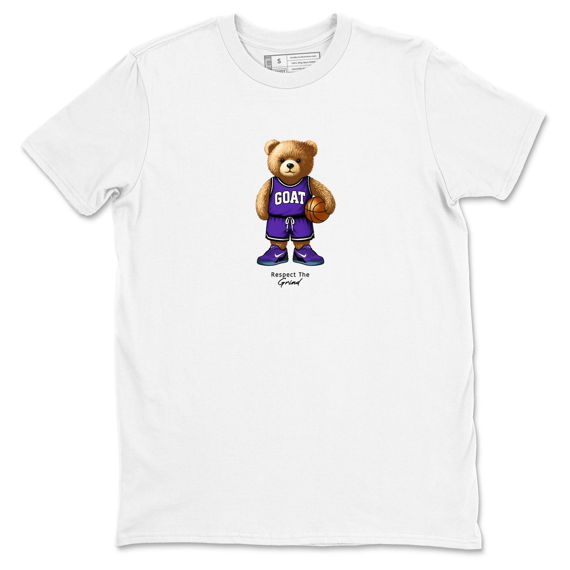 Basketball Graphic Tee – Sneaker Tees To Match KD 9 Hyper Grape – GOAT Mode Graphic Tee White 2. Perfect for purple basketball sneaker releases and legacy-inspired colorways for 2025 hoopers.