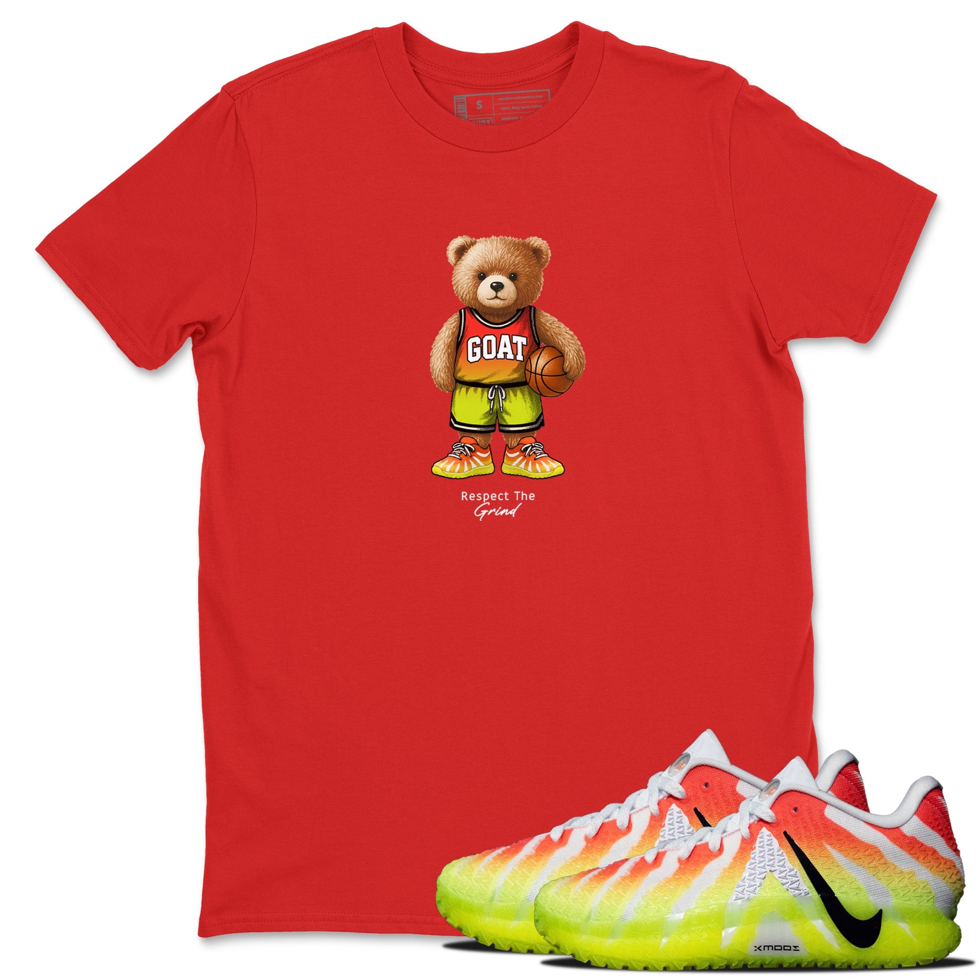 Basketball Graphic Tee – Sneaker Tees To Match Nike JA 3 Under The Christmas Tree – GOAT Mode Graphic Tee Red 1. Perfect for JA3 Christmas releases 2025 colorways.