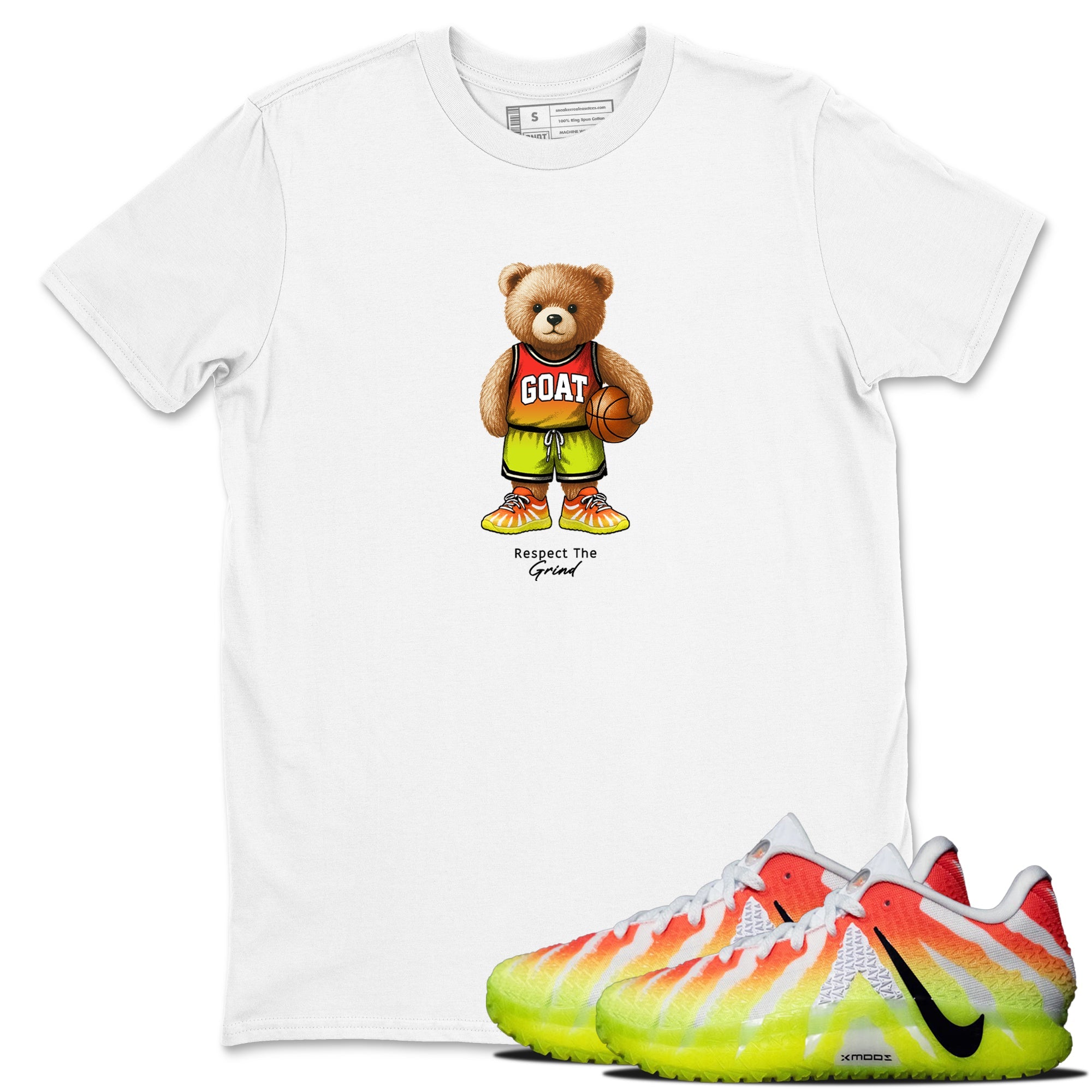 Basketball Graphic Tee – Sneaker Tees To Match Nike JA 3 Under The Christmas Tree – GOAT Mode Graphic Tee White 1. Perfect for JA3 Christmas releases 2025 colorways.