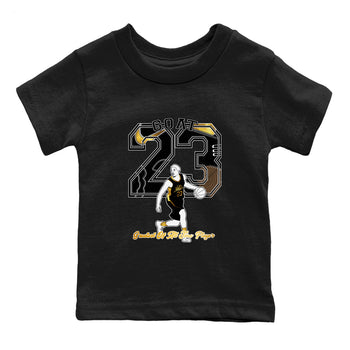 1s Black Metallic Gold shirts to match jordans Goat Player sneaker match tees Jordan 1 High OG Black and Gold SNRT Sneaker Tees streetwear brand Baby and Youth Black 2 cotton tee