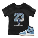 1s Denim shirts to match jordans Goat Player sneaker match tees Air Jordan 1 Denim SNRT Sneaker Tees streetwear brand Baby and Youth Black 1 cotton tee