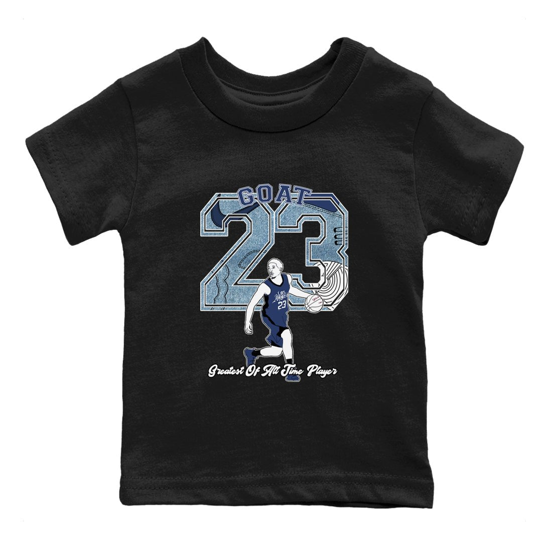 1s Denim shirts to match jordans Goat Player sneaker match tees Air Jordan 1 Denim SNRT Sneaker Tees streetwear brand Baby and Youth Black 2 cotton tee