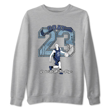 1s Denim shirts to match jordans Goat Player sneaker match tees Air Jordan 1 Denim SNRT Sneaker Tees streetwear brand Heather Grey 2 unisex cotton tee