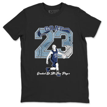 1s Denim shirts to match jordans Goat Player sneaker match tees Air Jordan 1 Denim SNRT Sneaker Tees streetwear brand Black 2 unisex cotton tee