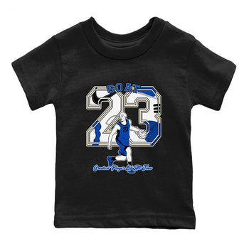 1s Game Royal shirts to match jordans Goat Player sneaker match tees Air Jordan 1 Retro Low OG Game Royal match shoes to clothes SNRT Sneaker Tees Youth Baby Black 2 tee