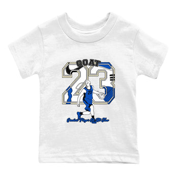 1s Game Royal shirts to match jordans Goat Player sneaker match tees Air Jordan 1 Retro Low OG Game Royal match shoes to clothes SNRT Sneaker Tees Youth Baby White 2 tee