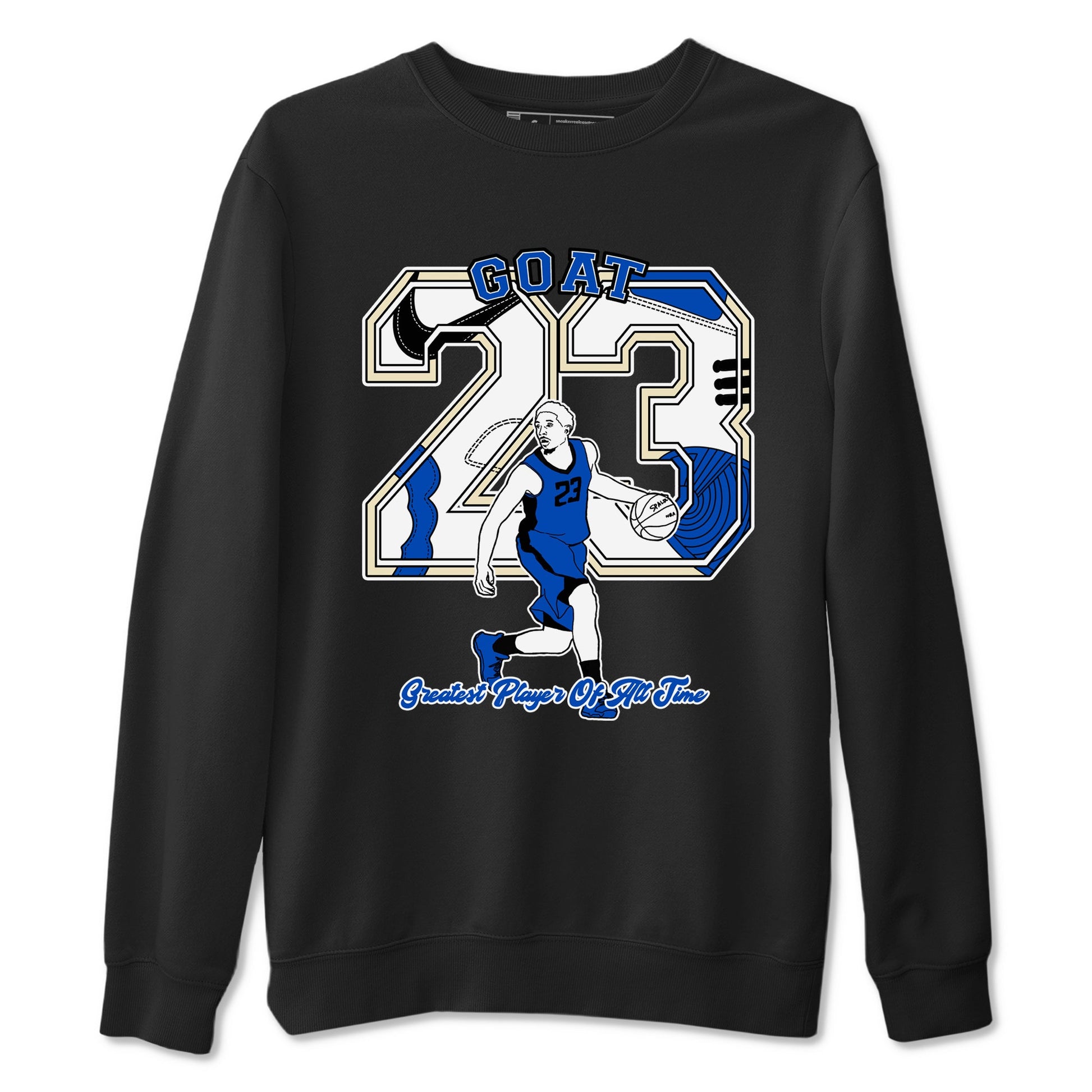 1s Game Royal shirts to match jordans Goat Player sneaker match tees Air Jordan 1 Retro Low OG Game Royal match shoes to clothes SNRT Sneaker Tees unisex cotton Black 2 shirts