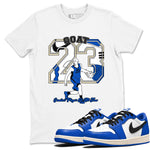 1s Game Royal shirts to match jordans Goat Player sneaker match tees Air Jordan 1 Retro Low OG Game Royal match shoes to clothes SNRT Sneaker Tees unisex cotton White 1 shirts