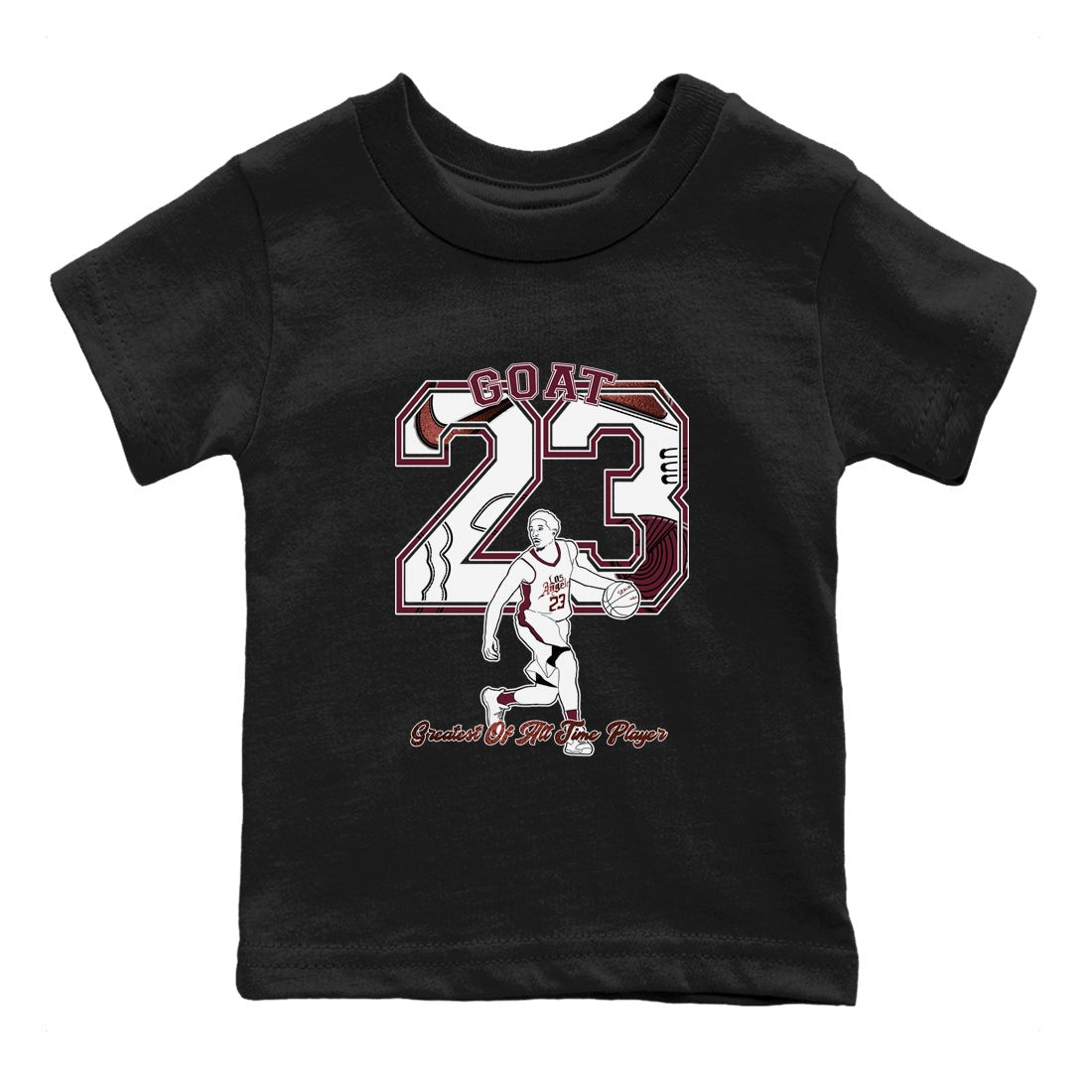 AJ1 High '85 Metallic Burgundy shirts to match jordans Goat Player sneaker match tees 1s High '85 Metallic Burgundy SNRT Sneaker Tees streetwear brand Baby and Youth Black 2 cotton tee