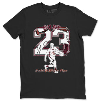 AJ1 High '85 Metallic Burgundy shirts to match jordans Goat Player sneaker match tees 1s High '85 Metallic Burgundy SNRT Sneaker Tees streetwear brand Black 2 unisex cotton tee
