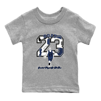 1s Midnight Navy shirts to match jordans Goat Player sneaker match tees Air Jordan 1 Midnight Navy match shoes to clothes SNRT Sneaker Tees Youth Baby Heather Grey 2 tee