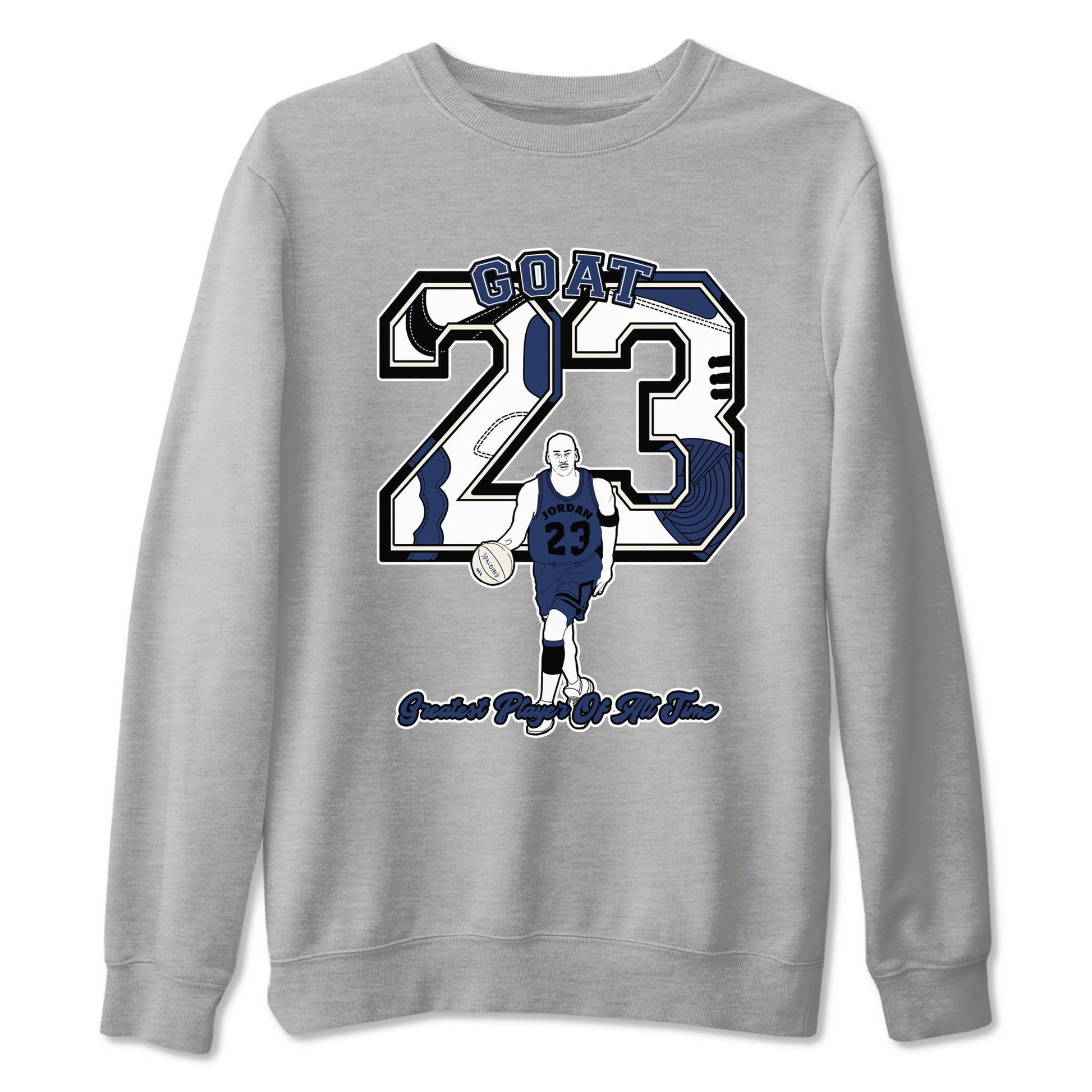 1s Midnight Navy shirts to match jordans Goat Player sneaker match tees Air Jordan 1 Midnight Navy match shoes to clothes SNRT Sneaker Tees unisex cotton Heather Grey 2 shirts
