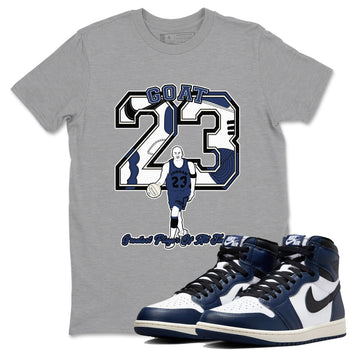 1s Midnight Navy shirts to match jordans Goat Player sneaker match tees Air Jordan 1 Midnight Navy match shoes to clothes SNRT Sneaker Tees unisex cotton Heather Grey 1 shirts