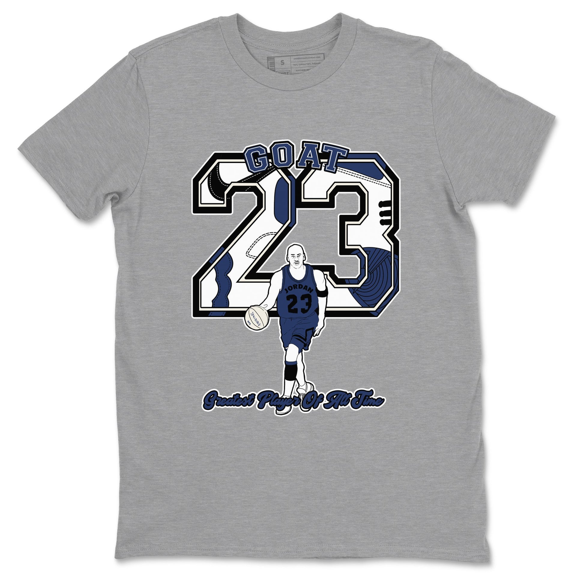 1s Midnight Navy shirts to match jordans Goat Player sneaker match tees Air Jordan 1 Midnight Navy match shoes to clothes SNRT Sneaker Tees unisex cotton Heather Grey 2 shirts