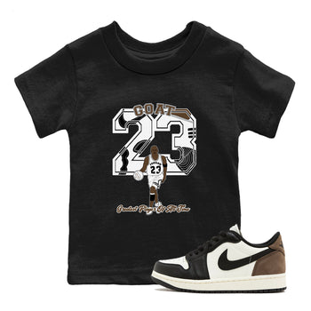 1s Mocha shirts to match jordans Goat Player sneaker match tees Air Jordan 1 Mocha SNRT Sneaker Release Tees Youth Baby Black 1 crew neck shirts