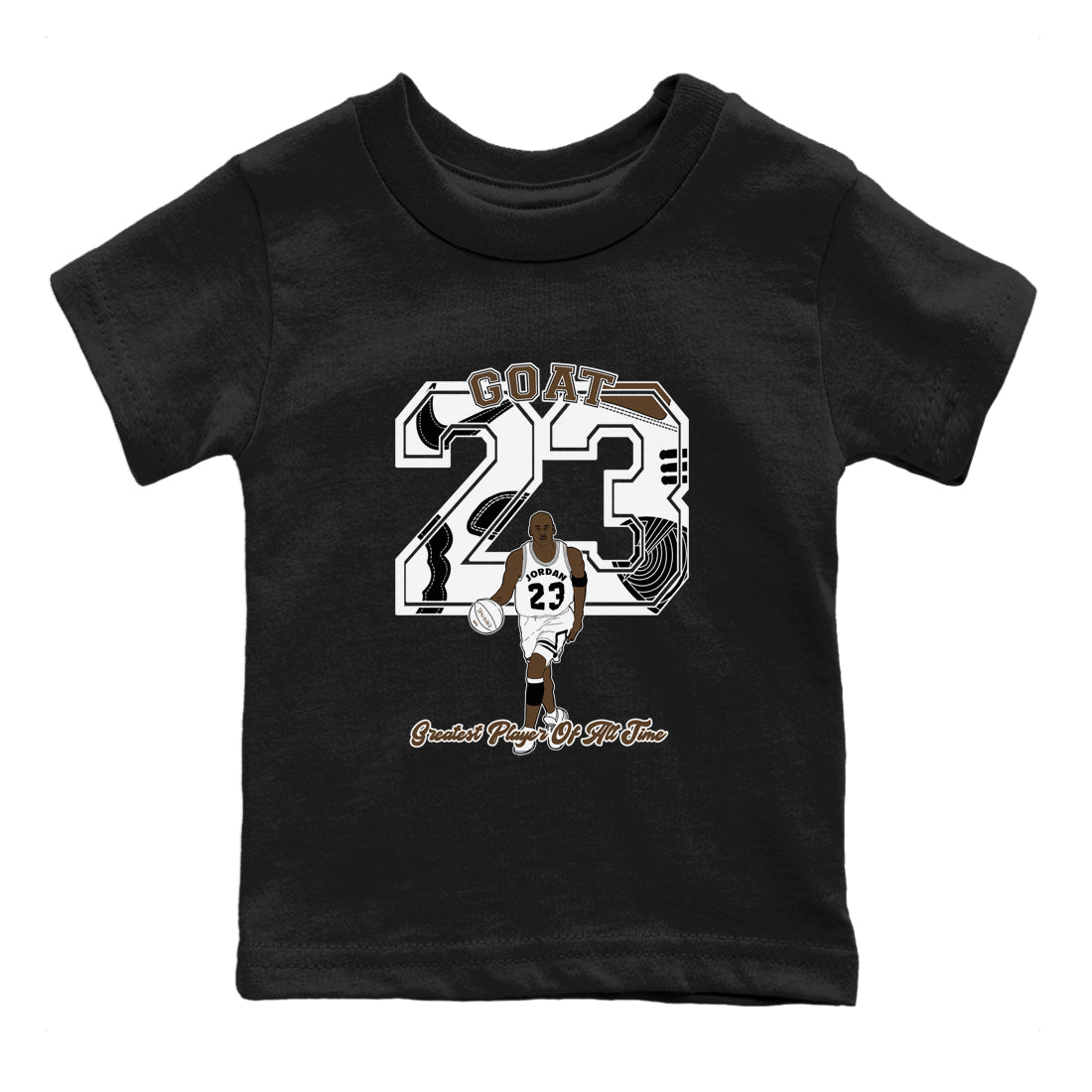 1s Mocha shirts to match jordans Goat Player sneaker match tees Air Jordan 1 Mocha SNRT Sneaker Release Tees Youth Baby Black 2 crew neck shirts