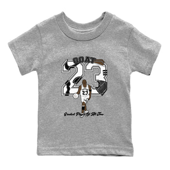 1s Mocha shirts to match jordans Goat Player sneaker match tees Air Jordan 1 Mocha SNRT Sneaker Release Tees Youth Baby Heather Grey 2 crew neck shirts