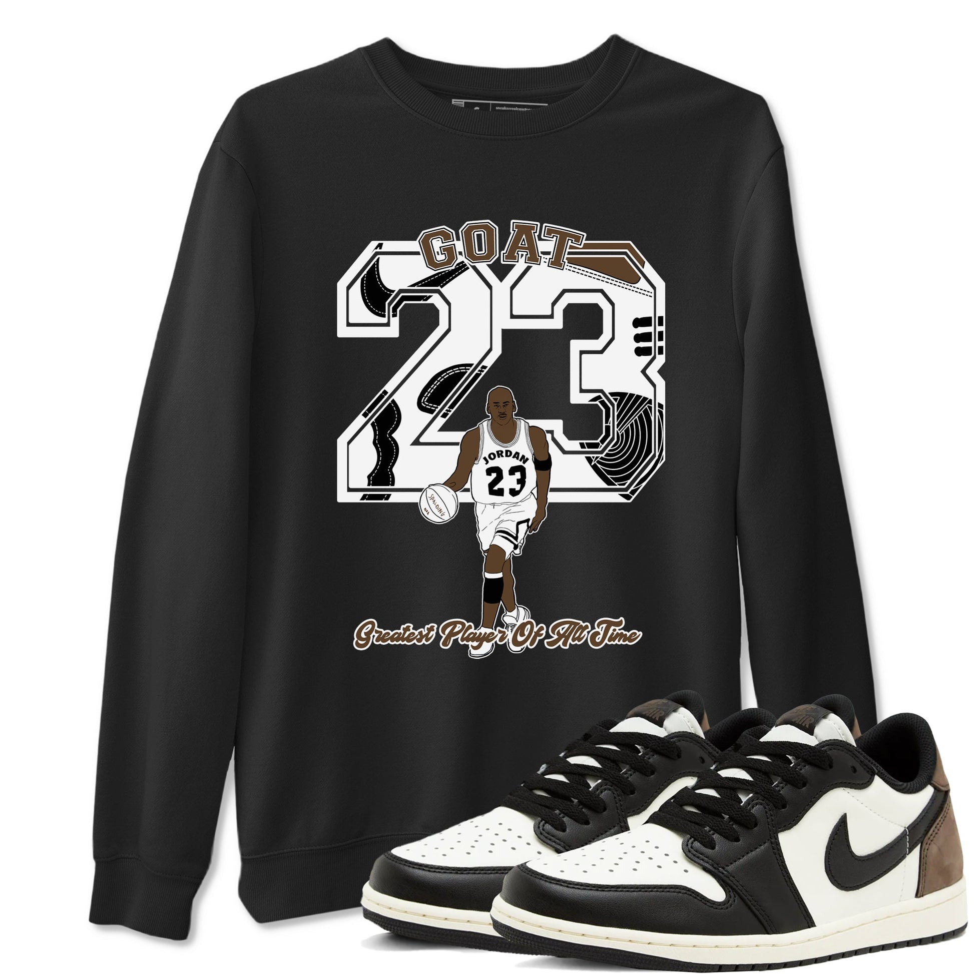 1s Mocha shirts to match jordans Goat Player sneaker match tees Air Jordan 1 Mocha SNRT Sneaker Release Tees unisex cotton Black 1 crew neck shirts