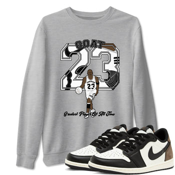 1s Mocha shirts to match jordans Goat Player sneaker match tees Air Jordan 1 Mocha SNRT Sneaker Release Tees unisex cotton Heather Grey 1 crew neck shirts