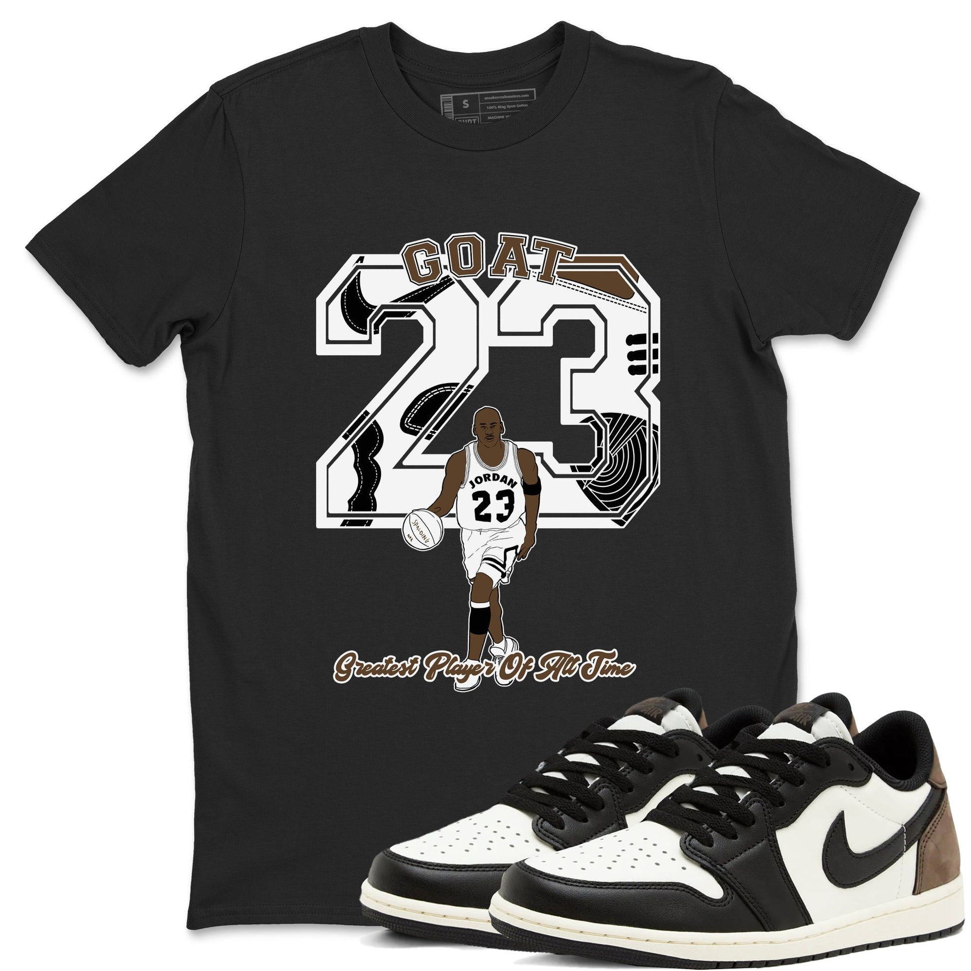 1s Mocha shirts to match jordans Goat Player sneaker match tees Air Jordan 1 Mocha SNRT Sneaker Release Tees unisex cotton Black 1 crew neck shirts