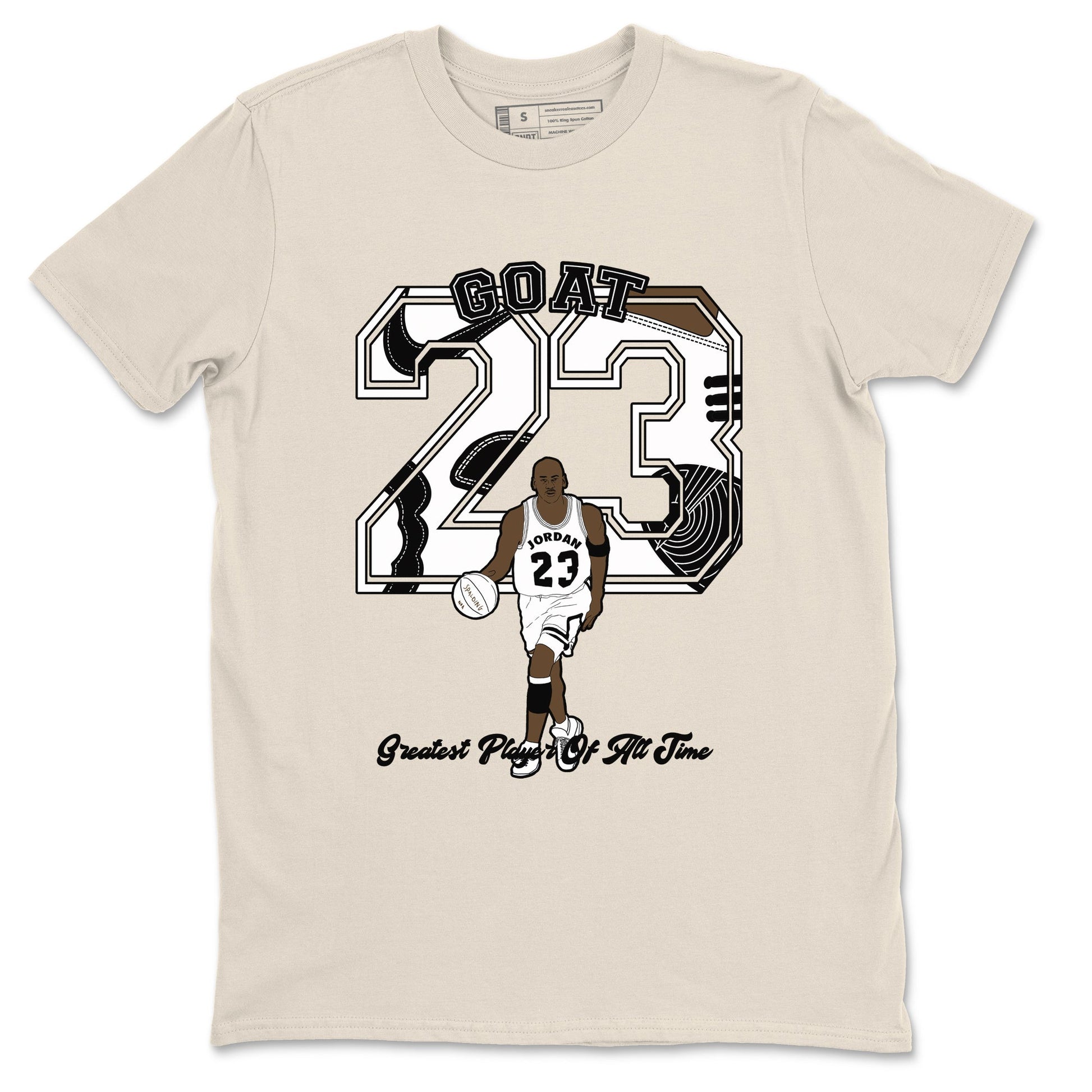 1s Mocha shirts to match jordans Goat Player sneaker match tees Air Jordan 1 Mocha SNRT Sneaker Release Tees unisex cotton Natural 2 crew neck shirts