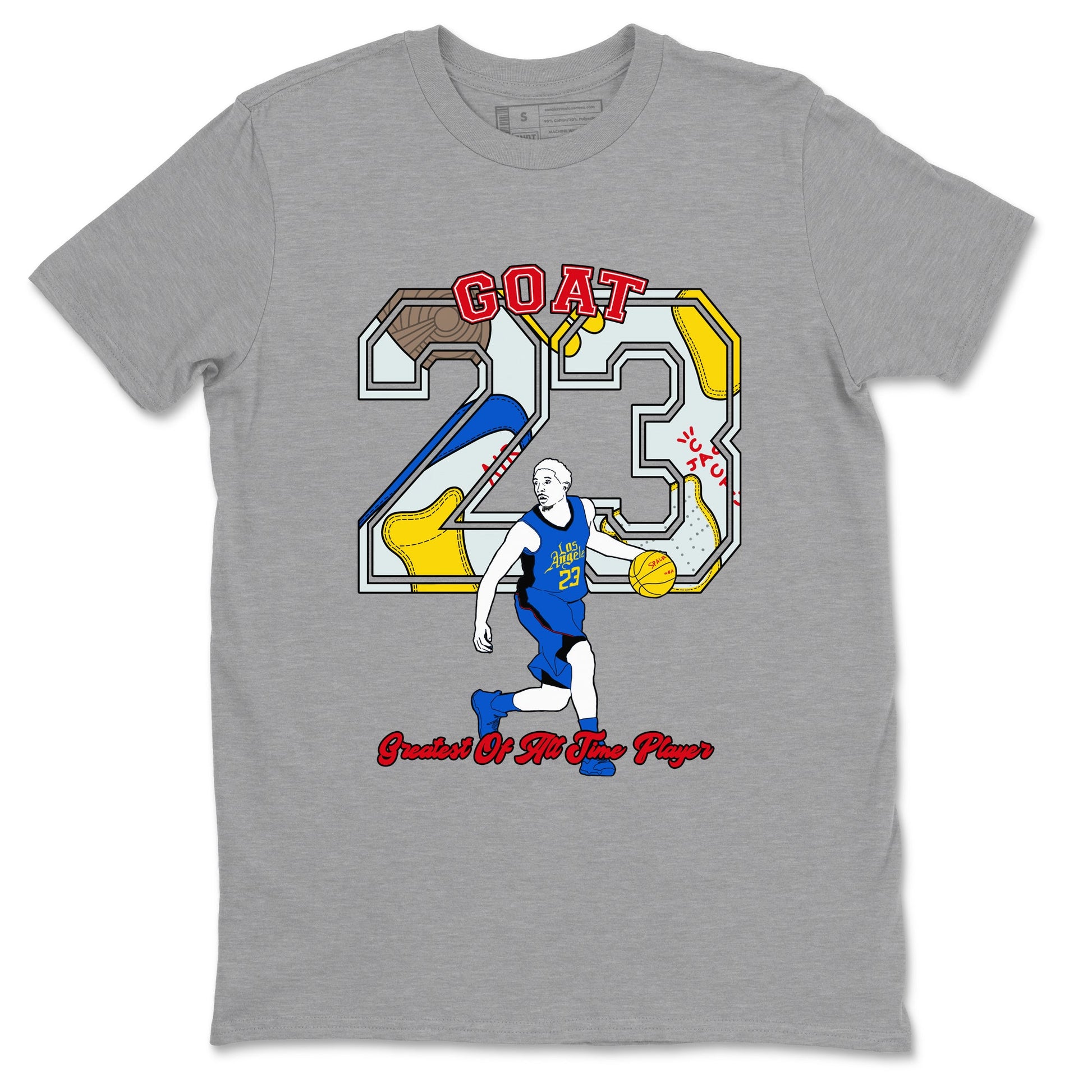 1s Travis Scott Canary shirt to match jordans Goat Player sneaker tees Air Jordan 1 Travis Scott Canary SNRT Sneaker Release Tees unisex cotton Heather Grey 2 crew neck shirt