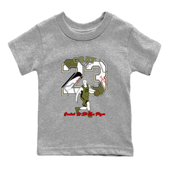 Jordan 1 Olive t shirts to match sneakers Goat Player sneaker match tees Air Jordan 1 Low x Travis Scott Reverse Olive tee SNRT Sneaker Tees Youth Baby Heather Grey 2 tee