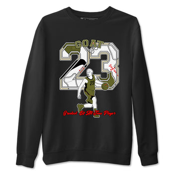 Jordan 1 Olive t shirts to match sneakers Goat Player sneaker match tees Air Jordan 1 Low x Travis Scott Reverse Olive tee SNRT Sneaker Tees unisex cotton Black 2 shirts