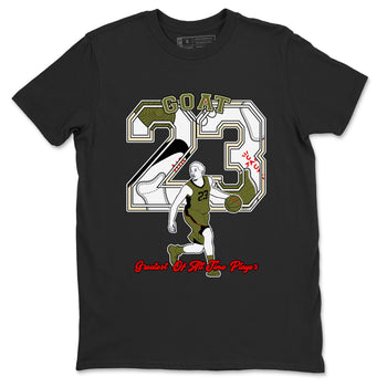 Jordan 1 Olive t shirts to match sneakers Goat Player sneaker match tees Air Jordan 1 Low x Travis Scott Reverse Olive tee SNRT Sneaker Tees unisex cotton Black 2 shirts