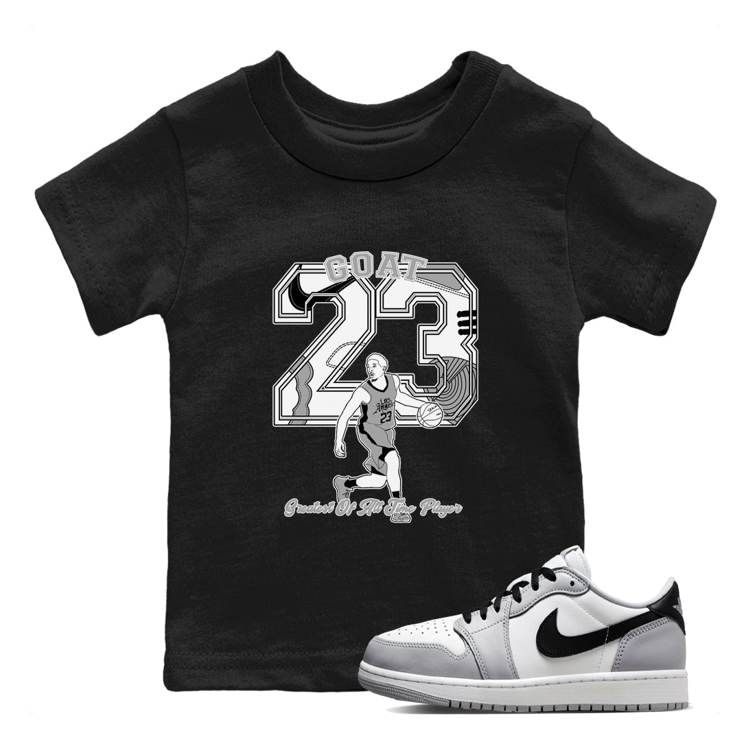 1s Wolf Grey shirts to match jordans Goat Player sneaker match tees Air Jordan 1 Wolf Grey SNRT Sneaker Tees streetwear brand Baby and Youth Black 1 cotton tee