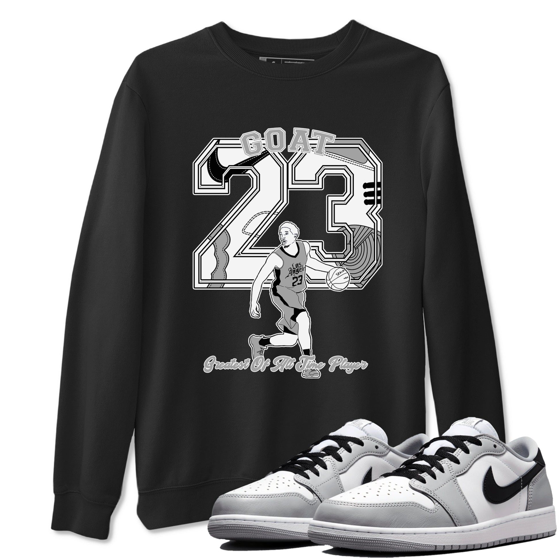 1s Wolf Grey shirts to match jordans Goat Player sneaker match tees Air Jordan 1 Wolf Grey SNRT Sneaker Tees streetwear brand Black 1 unisex cotton tee