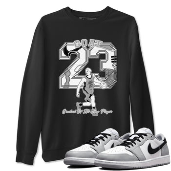 1s Wolf Grey shirts to match jordans Goat Player sneaker match tees Air Jordan 1 Wolf Grey SNRT Sneaker Tees streetwear brand Black 1 unisex cotton tee