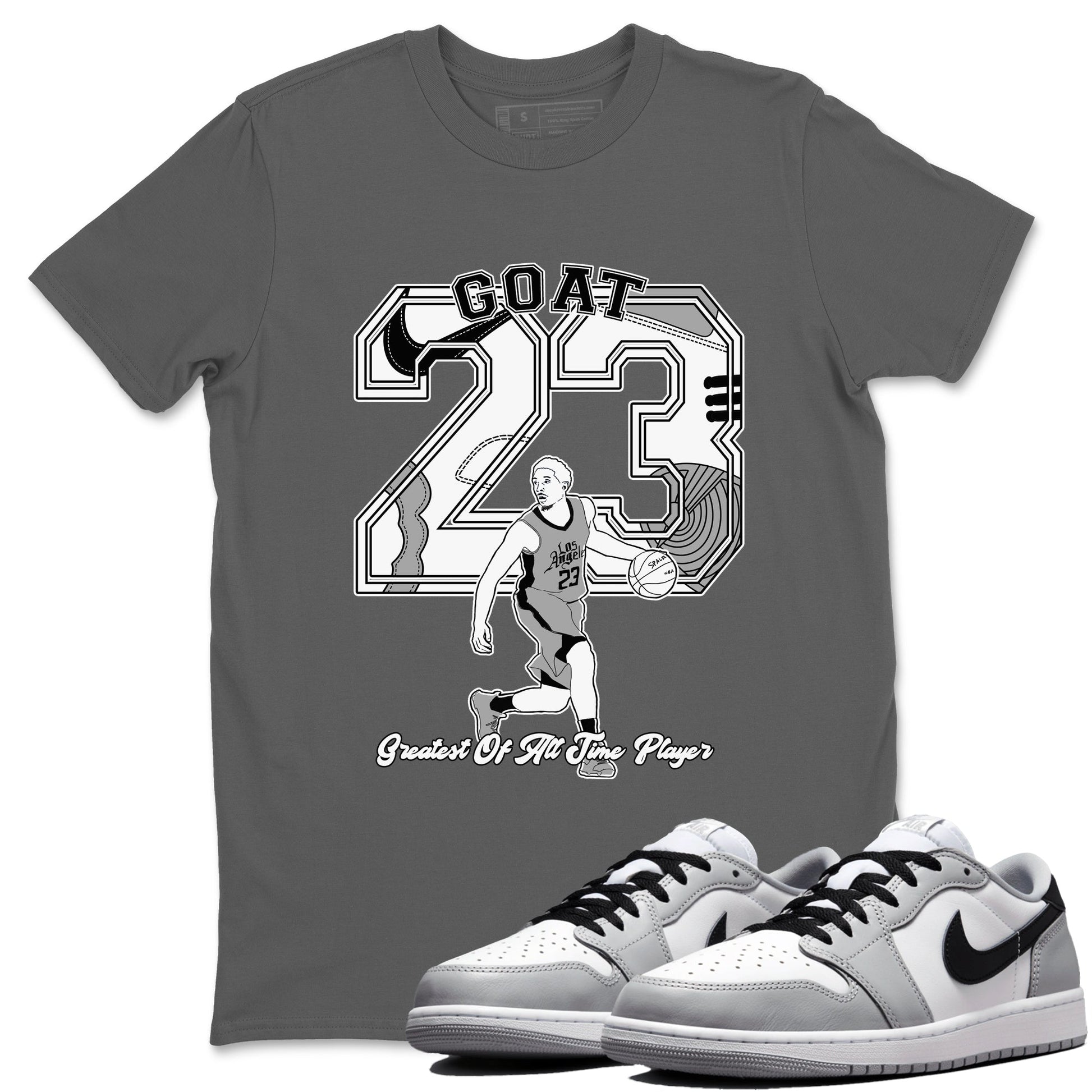 1s Wolf Grey shirts to match jordans Goat Player sneaker match tees Air Jordan 1 Wolf Grey SNRT Sneaker Tees streetwear brand Cool Grey 1 unisex cotton tee