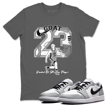 1s Wolf Grey shirts to match jordans Goat Player sneaker match tees Air Jordan 1 Wolf Grey SNRT Sneaker Tees streetwear brand Cool Grey 1 unisex cotton tee