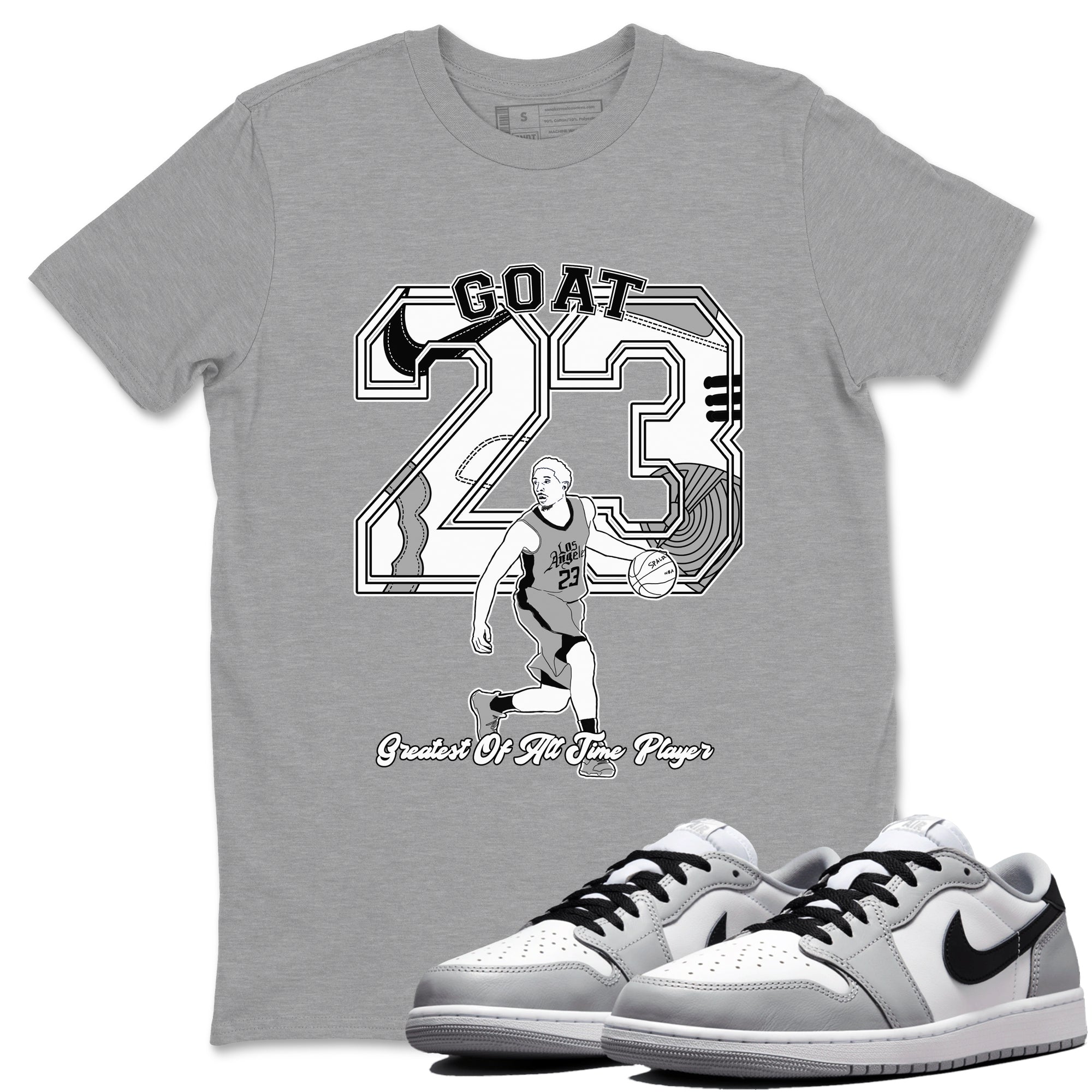 1s Wolf Grey shirts to match jordans Goat Player sneaker match tees Air Jordan 1 Wolf Grey SNRT Sneaker Tees streetwear brand Heather Grey 1 unisex cotton tee